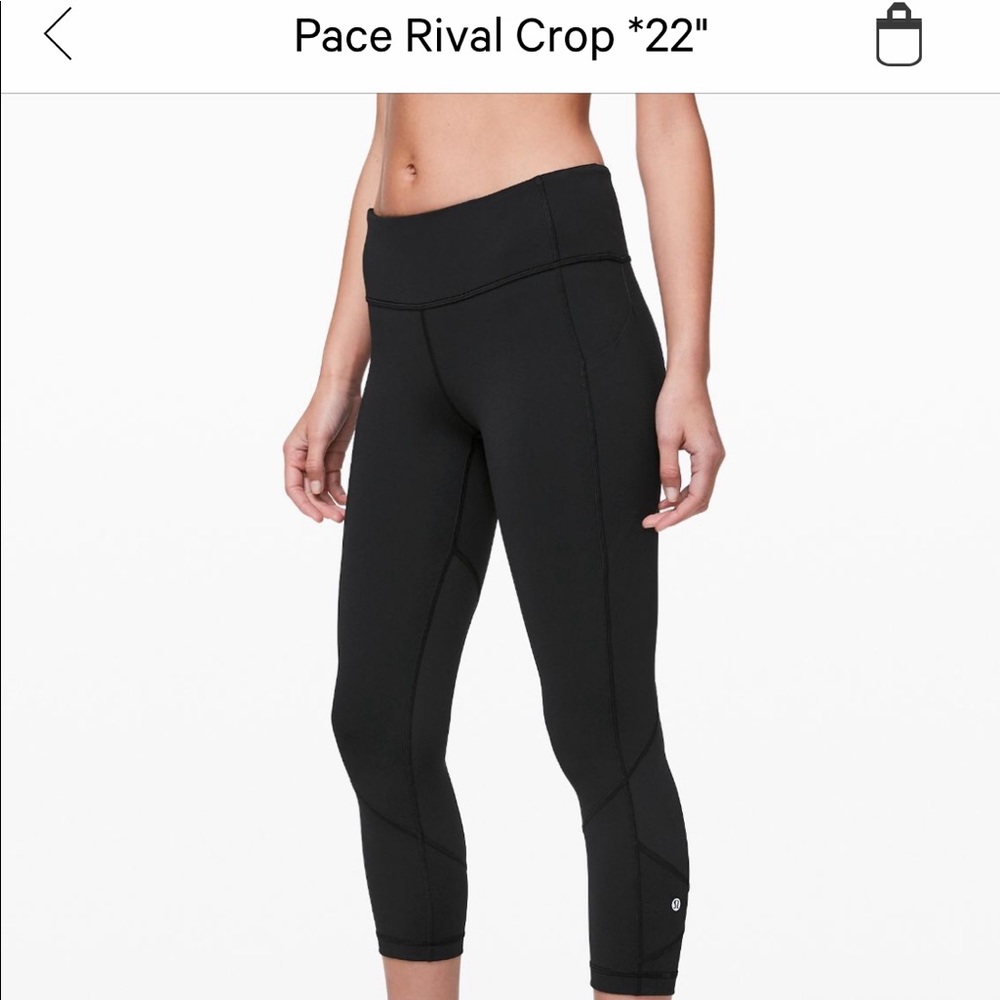 Lululemon pace rival crop pants in black
